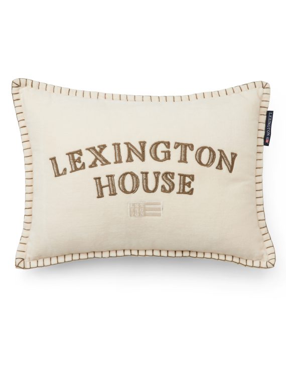 Lexington House Kissen aus Bio-Baumwollsamt, hellbeige/olive