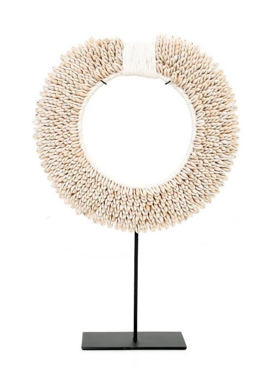 The Papua Shell Disc on Stand - White - M