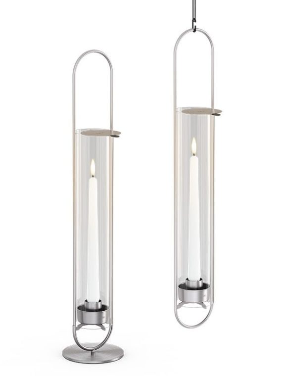 OVAL CANDLE 55 Kerzenhalter silber