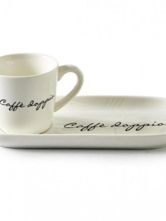 Kaffeetasse mit Untertasse Caffe Dopio 2teilig