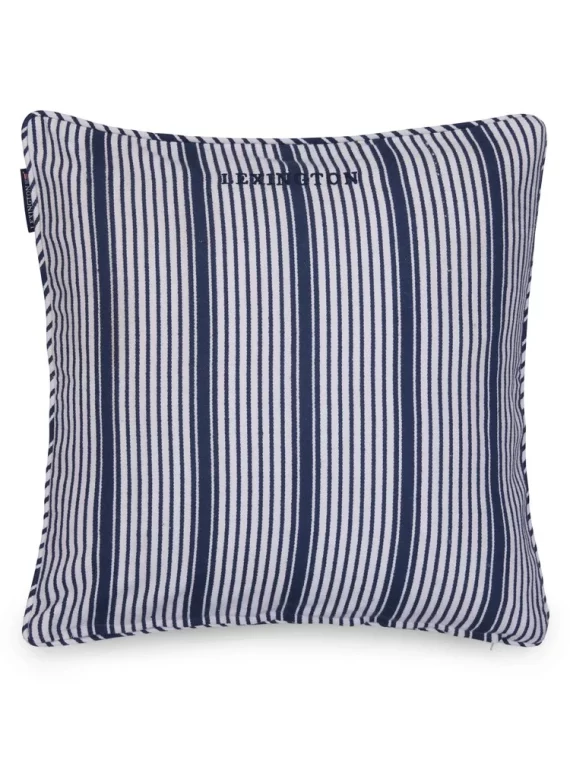 gestreifter Kissenbezug blau weiß