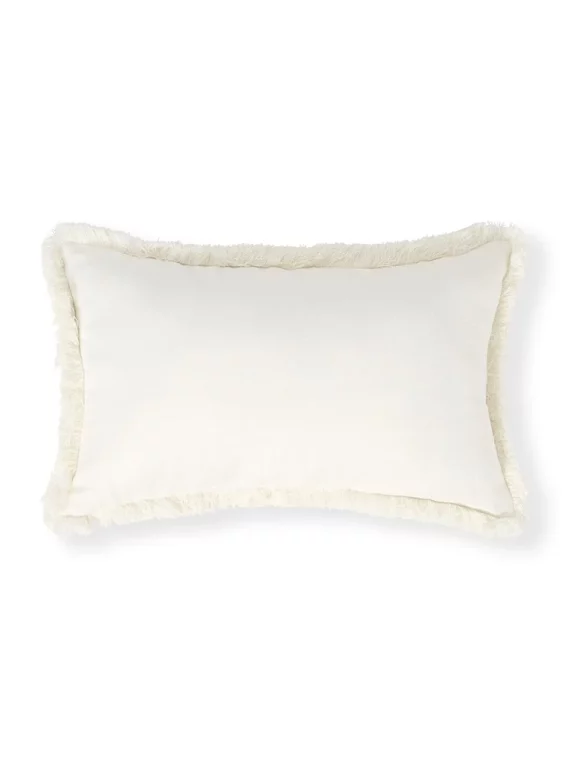 Leinenkissen mit Fransen