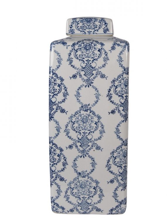 Vase mit Deckel Blau